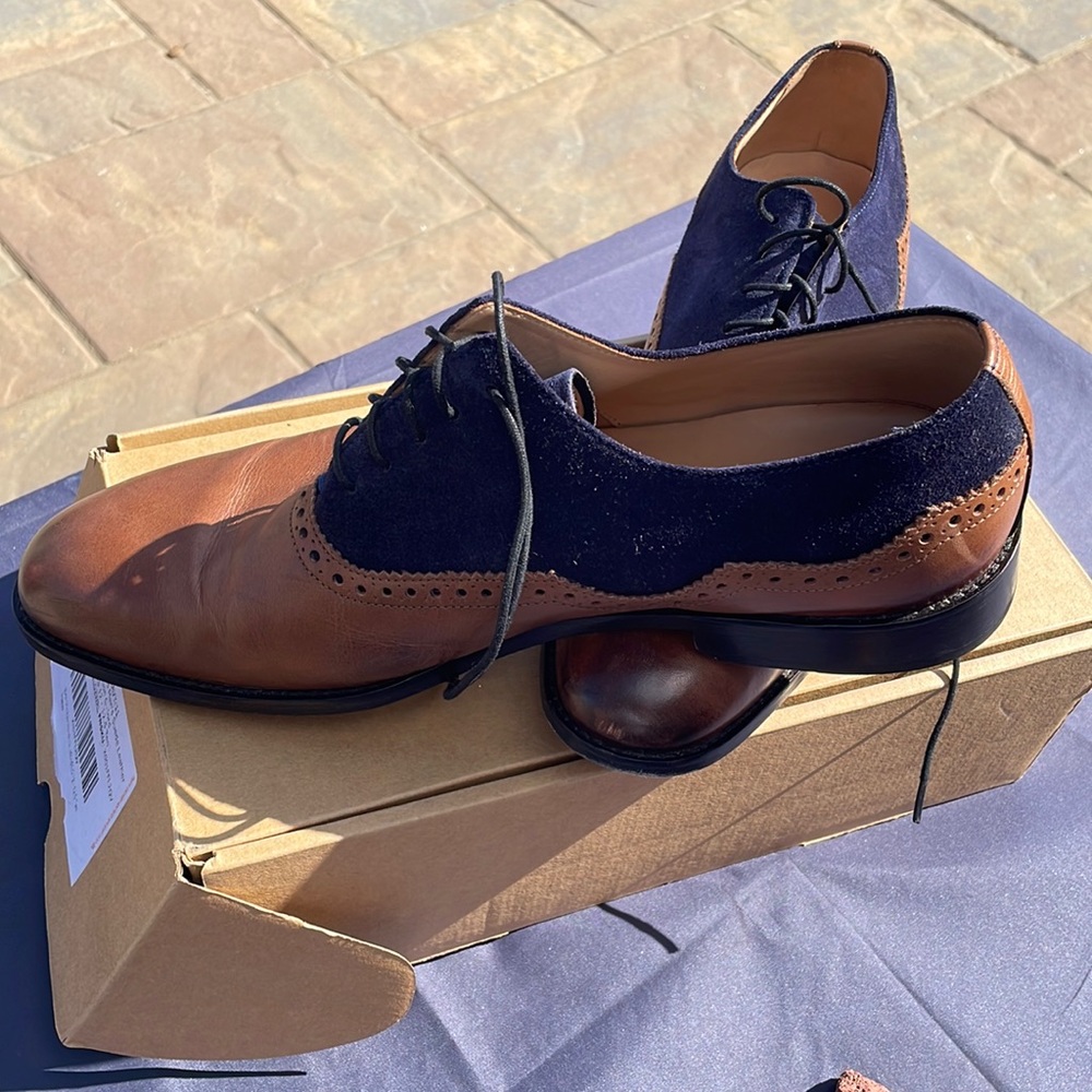 3DM lifestyle handcrafted men’s suede leather combination Oxford